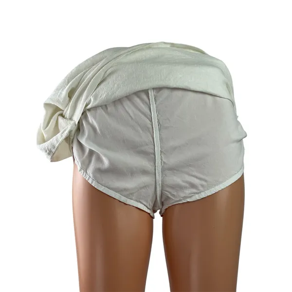 Abercrombie & Fitch Womens White Linen Blend Side Zip Wrap Mini Skirt Skort Sz S - Image 2