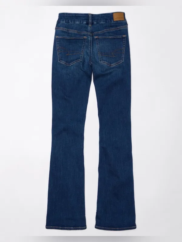 American Eagle Curvy Low Rise Kick Bootcut Next Level Stretch Jean Size 8 Short - Image 5