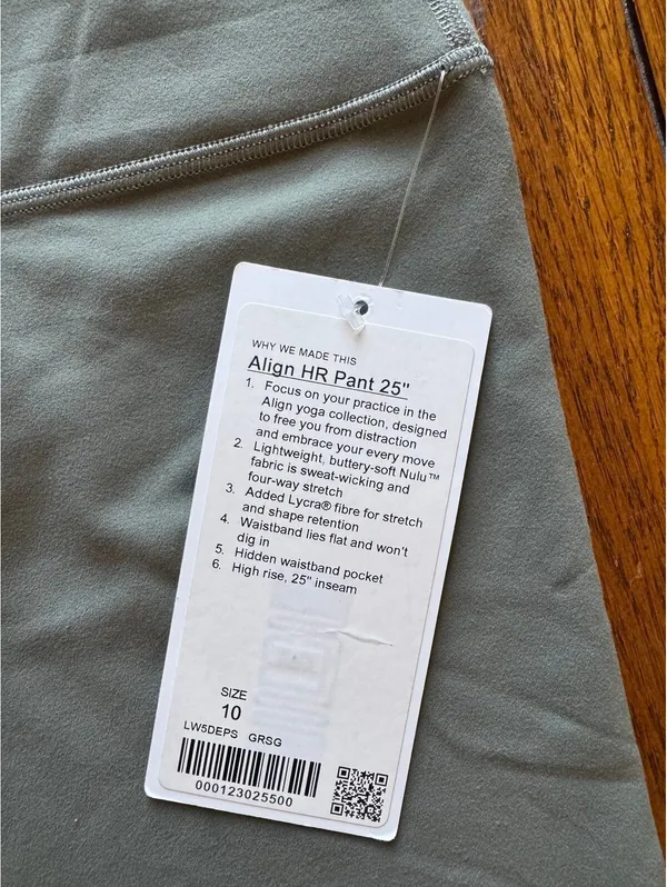Lululemon Align High Rise 25” Grey Sage Size 10 NWT - Image 4
