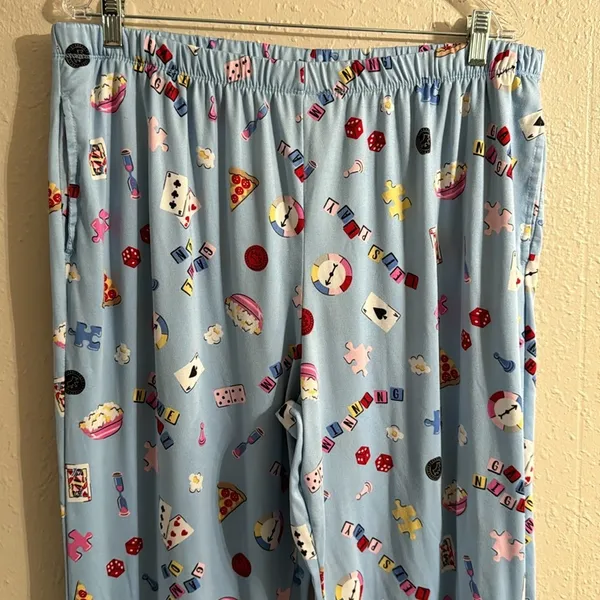 Womens Light Blue Game Night Joggers With Pockets - Image 2
