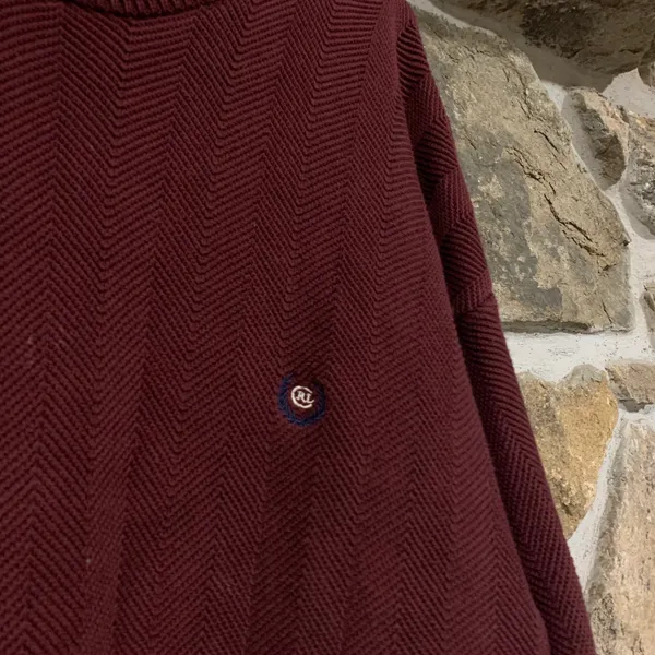 CHAPS Vintage Maroon Red Ralph Lauren Heavy Knit Sweater - Image 3