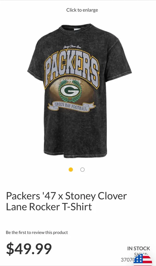Green Bay Packers x Stoney Clover Lane VINTAGE Rocker Tee - Image 3