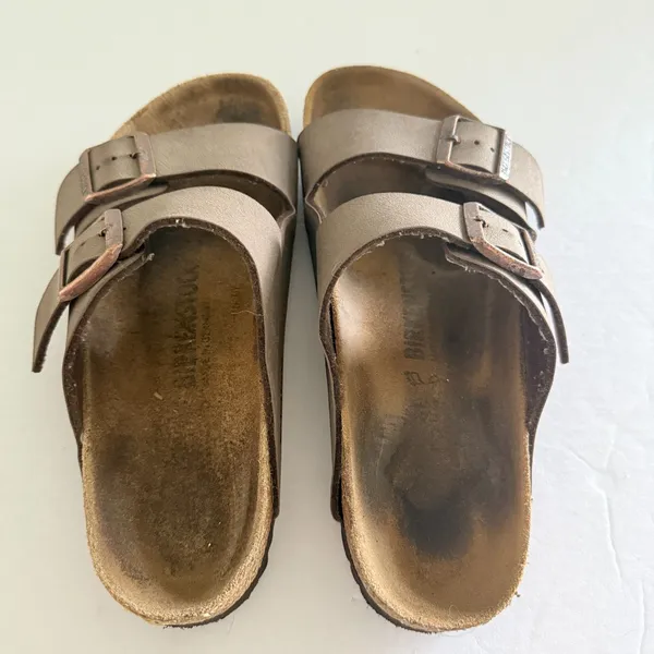 Birkenstock Arizona Stone Birkibuc MISMATCH Sandals Pair Regular Right 9 Left 8 - Image 4