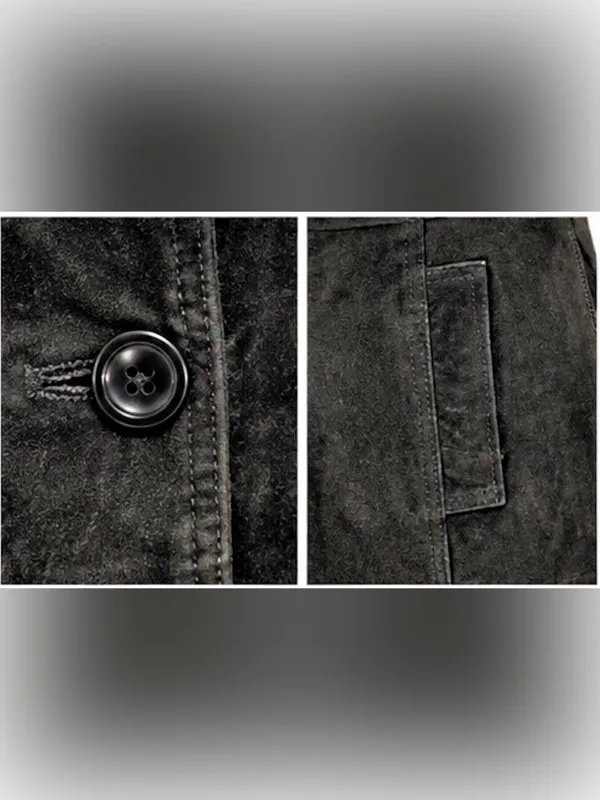 Vintage G-III Black Genuine Suede Leather Tailored Blazer Jacket M - Image 7