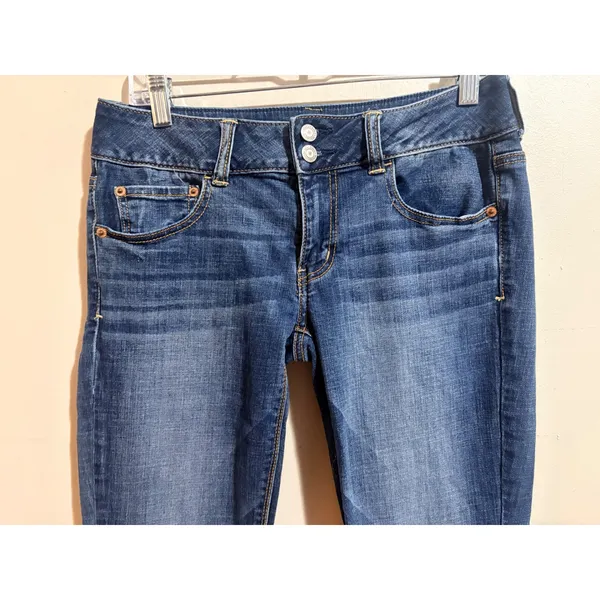 American Eagle Artist Flare Jeans Womens 6 Short Blue Excellent Super Stretch - Image 6
