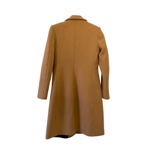 ZARA Camel Wool Blend Tailored Coat Italian Fabric Size XS - Image 5