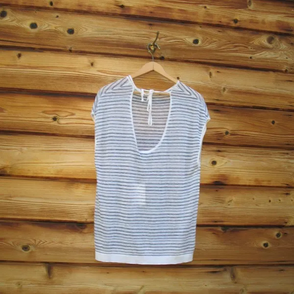 NWT Theory Low Back Striped Pullover Knit Top - Image 5