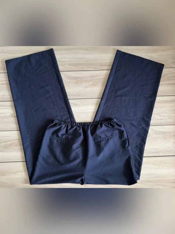 Studio Park Amy Stran Wide Leg Pleated Pant Navy Size Medium Tall EUC - Image 5