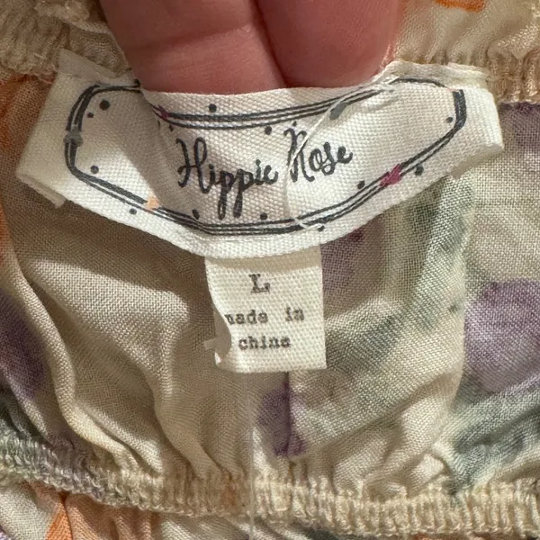 1471 | NWT Hippie Rose Floral Smocked Boho‎ Mini Dress Bone Large - Image 7