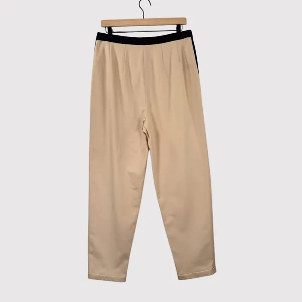 Alice + Olivia Womens Pants Beige Roy Tapered High Rise Pleated Trousers Size 12 - Image 3