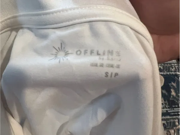Aerie Cropped White Long-Sleeve Polo Top - Image 7