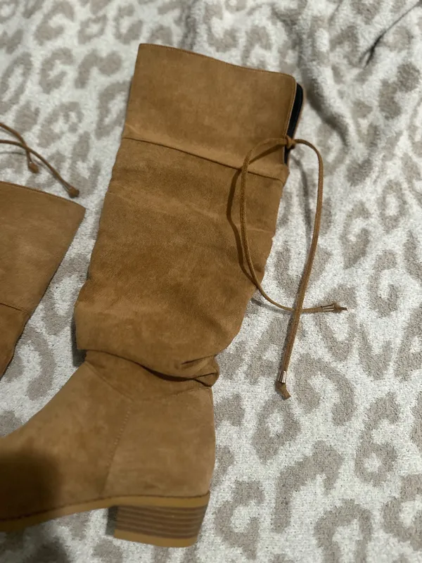 Tan Slouchy Knee High Boots Brown Size 36 - Image 4