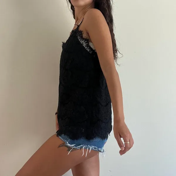 Monteau Black Lace Cami Tank - Image 2