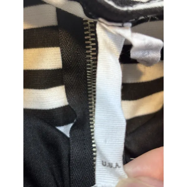 Pitaya Women Strapless Peplum Dress Retro Black & White Stripe size M - Image 11