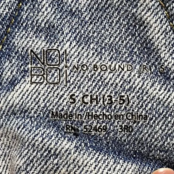 No Boundaries Vintage Y2K Stretch Denim Distressed Button Up Bib Overalls~S~ - Image 4