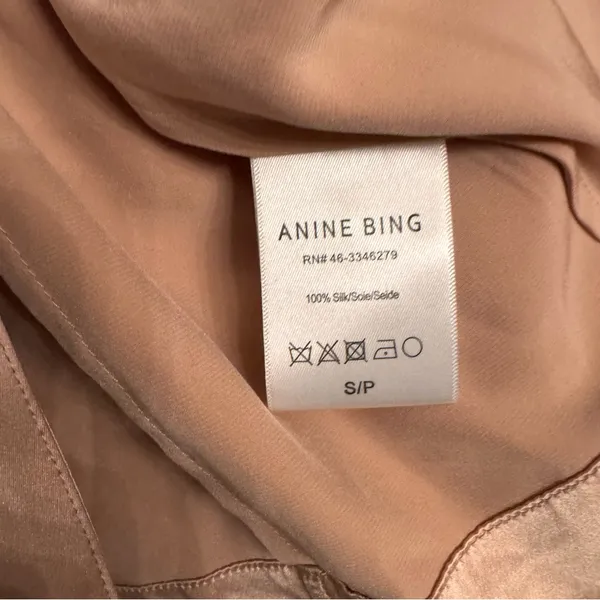 ANINE BING Silk‎ Satin Isabella Blazer Blouse - Image 6