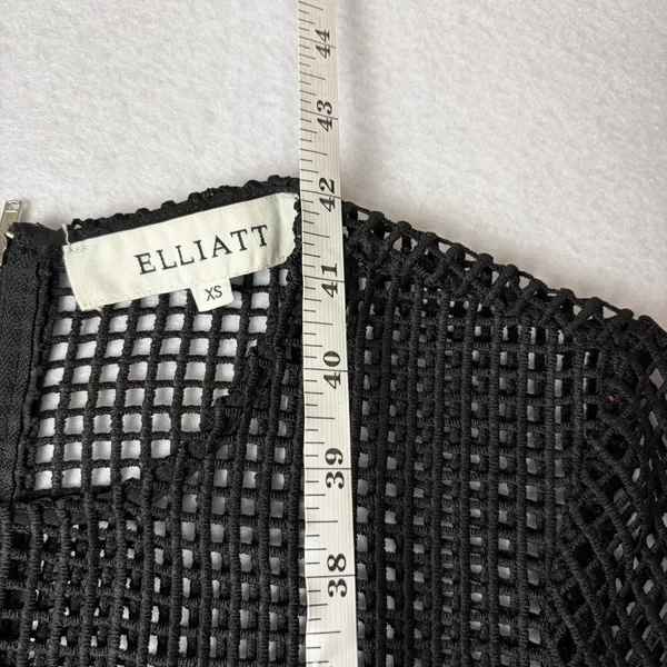 ELLIATT Velosity Midi Cocktail Dress Women's XS Black Neutral Lace Mesh Evening - Image 6