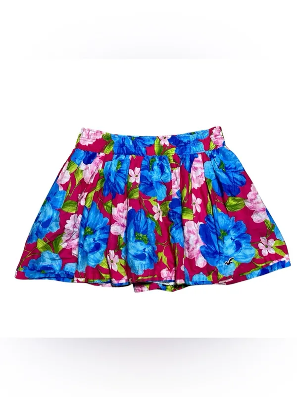 Y2K Hollister Mini Skirt size Large Floral blue pink - Image 2