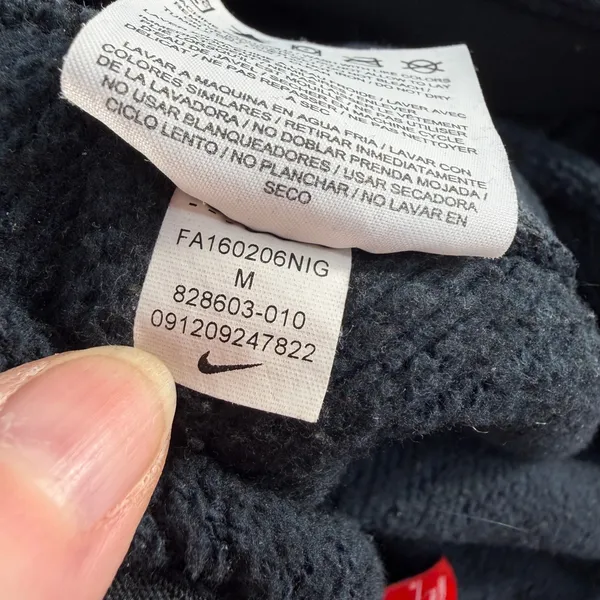 Nike M Medium Sweatpants Joggers Sportswear Classic Fleece Pockets‎ Black 828603 - Image 9