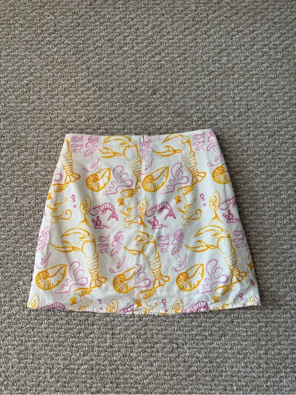 Peppermayo x Rikki Day Seafood Print Linen Halter Top and Mini Skirt Set - Image 7