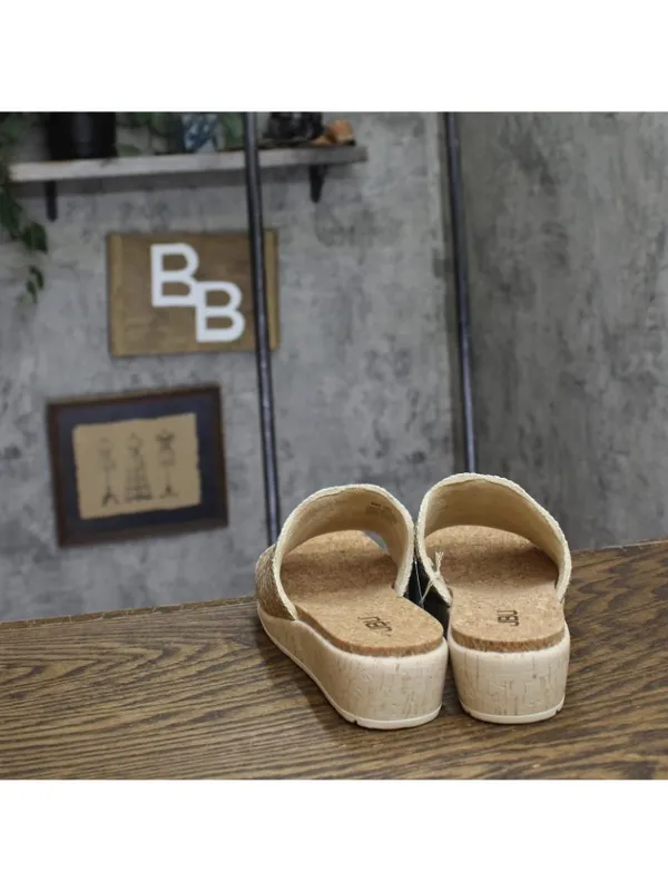 NWT JBU By Jambu Casual Fashion Slip On Wedge Sandal Cream / Champagne Brown 9M - Image 5