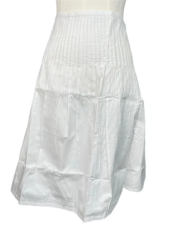 Motel Rocks Asada Pleated Waist Midi Skirt In Poplin White Size Medium NWT - Image 2