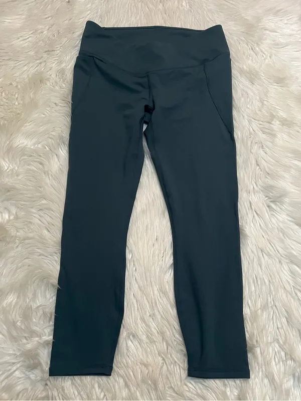 Fabletics Womens Size Large Oasis PureLuxe Crossover 7/8 Legging Green High Rise - Image 3