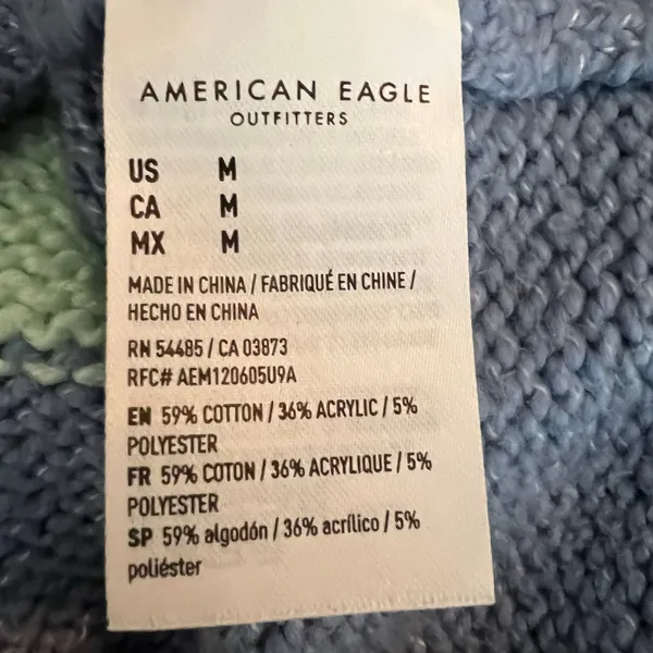 American Eagle Women's Striped Sweater Crew‎ Neck Size Medium - Image 4