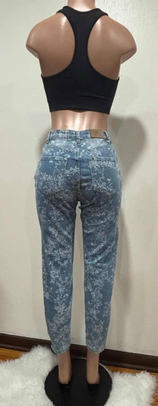 Amisu Vintage Floral Jeans - Image 2