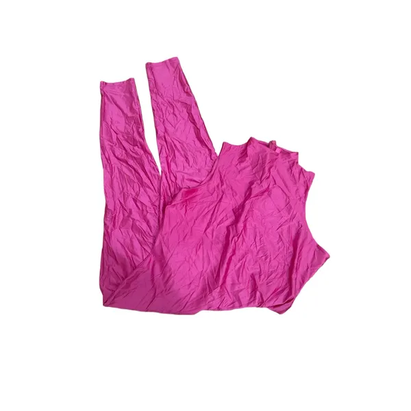SKIMS Size 4X Shine Catsuit Jersey Mock Neck Sleeveless Catsuit Hot Pink NWOT - Image 3