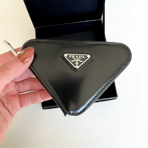 Prada Triangle-Shaped Mini Pouch in Black - Image 7