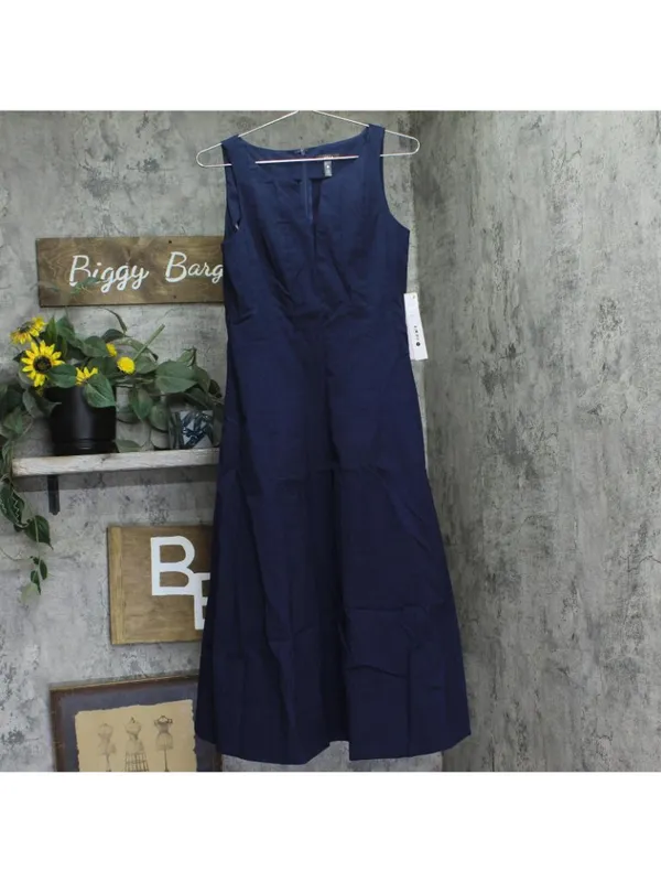 NWT Aqua Womens Paneled V-Neck Midi Dress IDL9634 Navy Blue S - Image 2