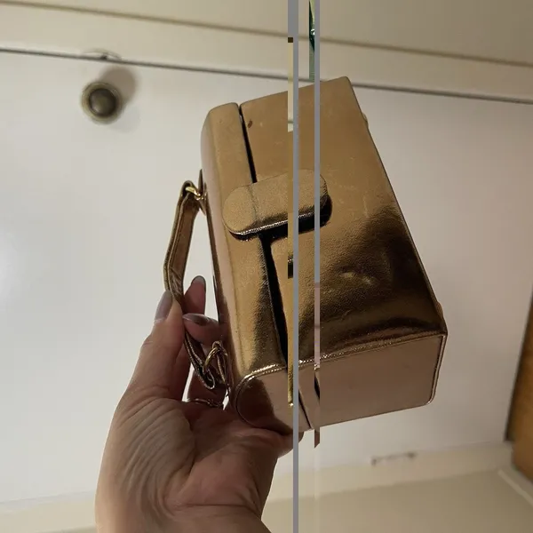 Vintage La Regale Copper Gold metallic evening clutch rectangle crossbody - Image 5