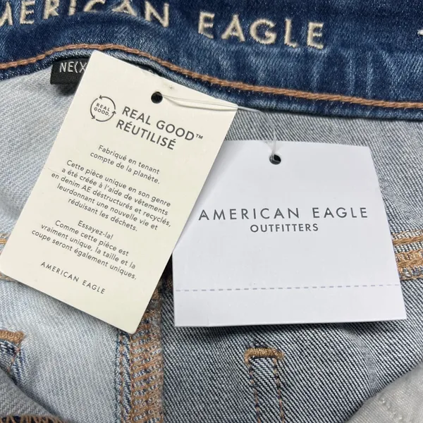 American Eagle‎ Patchwork Denim Mini Skirt Size 00 NWT Y2K Festival - Image 5
