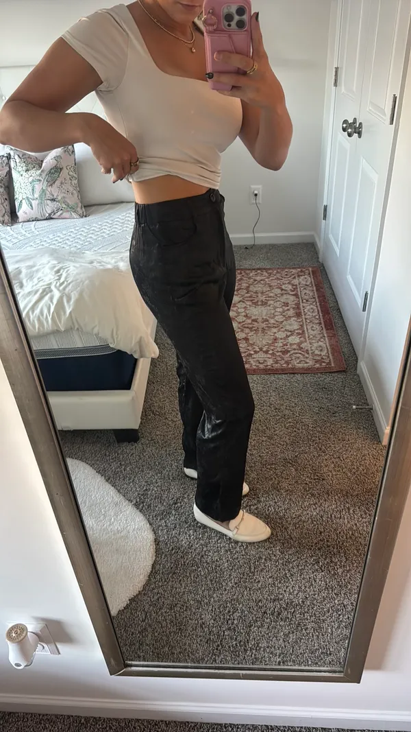 SheIn Black patterned silk pants - Image 3