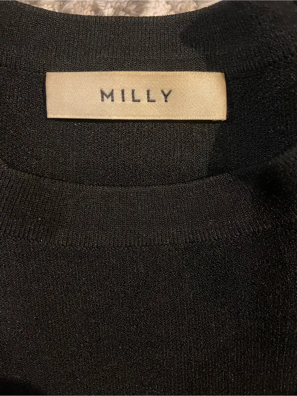 Milly Black Ruffle Cropped Sweater size medium - Image 3