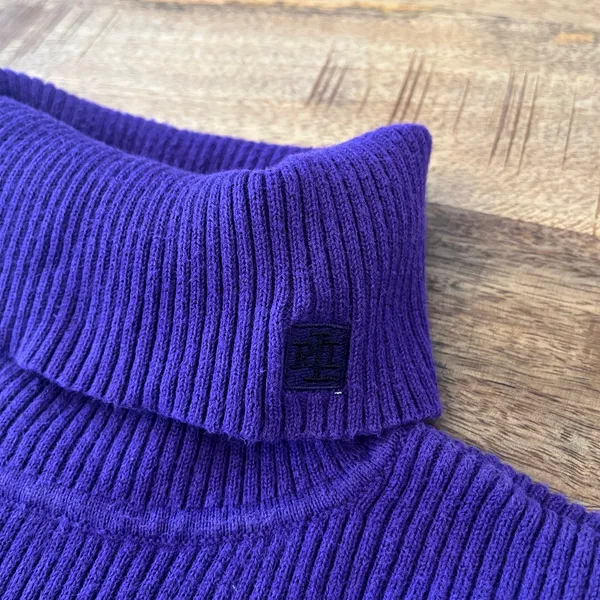 Lauren Ralph Lauren Turtleneck Sweater Women‎ XS Ribbed Purple - Image 7