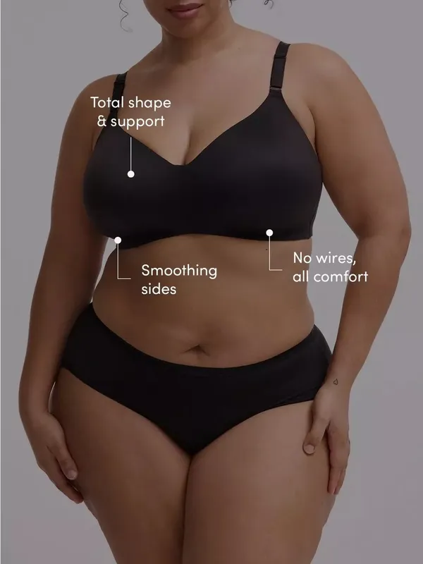 NWT Torrid 44F Wire-Free Lightly Lined 360 Back Smoothing Bra Black - Image 3