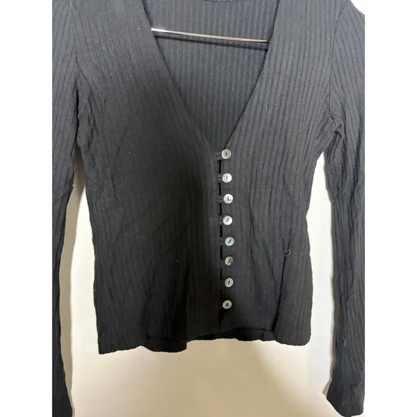 Reformation Gellar Knit Crop Top Black Sz S - Image 3