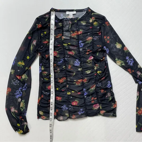 TopShop Floral long sleeve‎ mesh women’s size small, NWT - Image 6