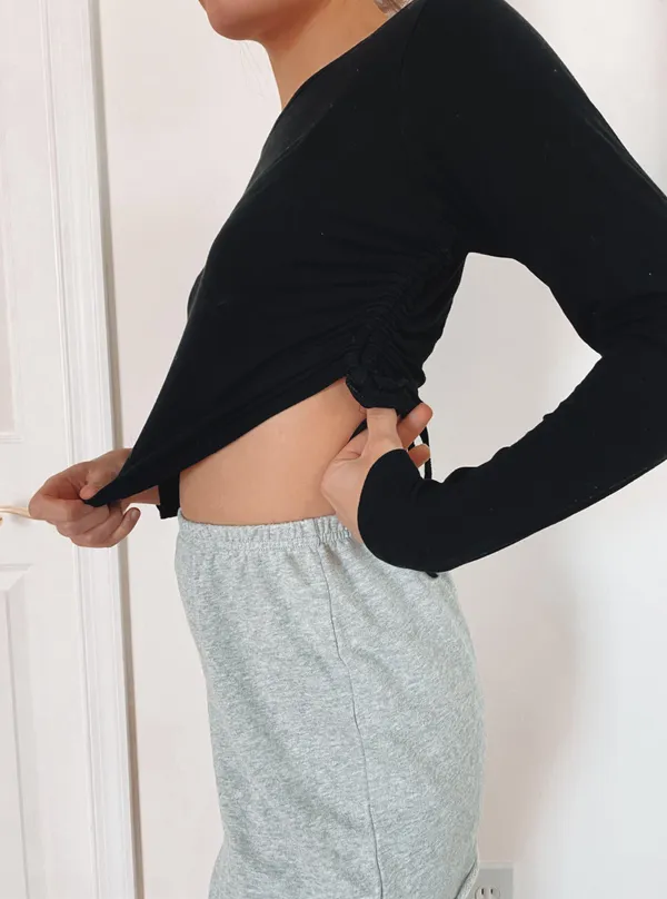 Garage Black Long Sleeve Crop Top - Image 5