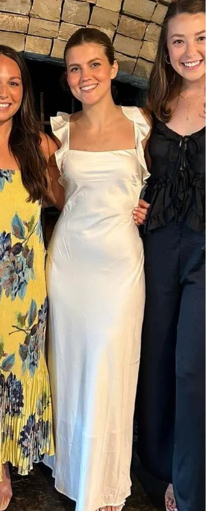 ASTR The Label White Satin Maxi Dress - Image 4