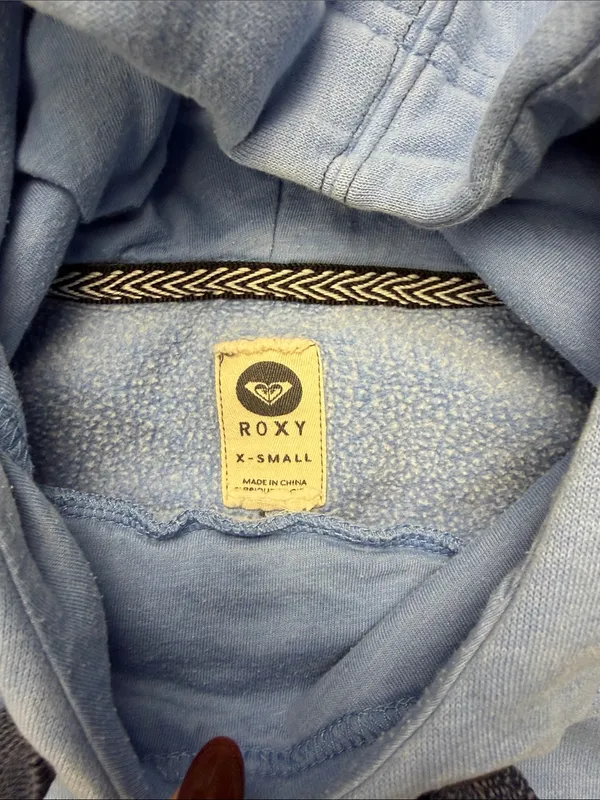 Roxy Light Blue Hoodie with Dark Drawcord - Image 3