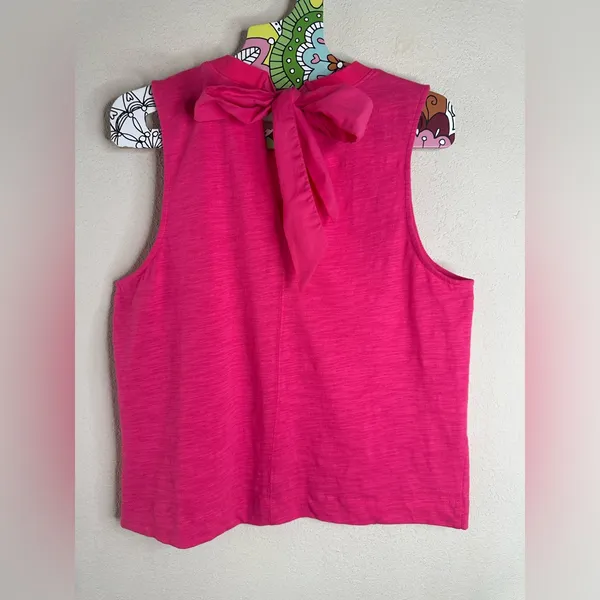 MELISSA NEPTON Nayeli Bow Tie Tank hot pink size small NWT - Image 3