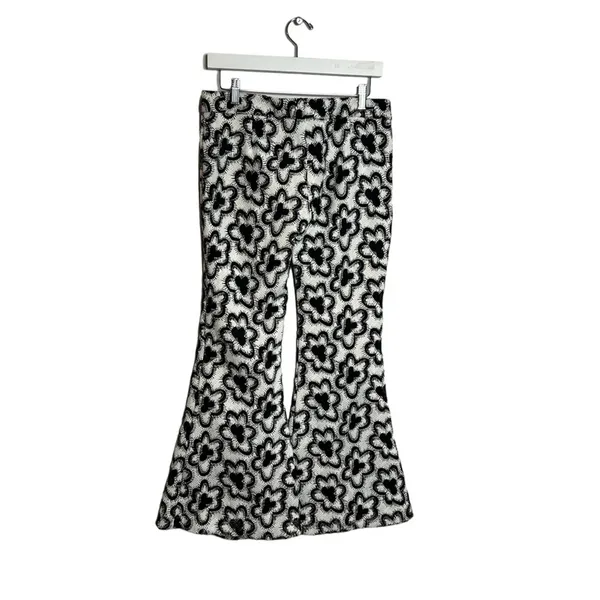Alexis Dagmar Wildflower Flare-Leg‎ Pants Black White Sz S - Image 5