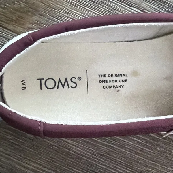 Toms Women's Alpargata Mallow Puff 8 Burgundy Red Pink Slip On Sandals Shoes - Image 11