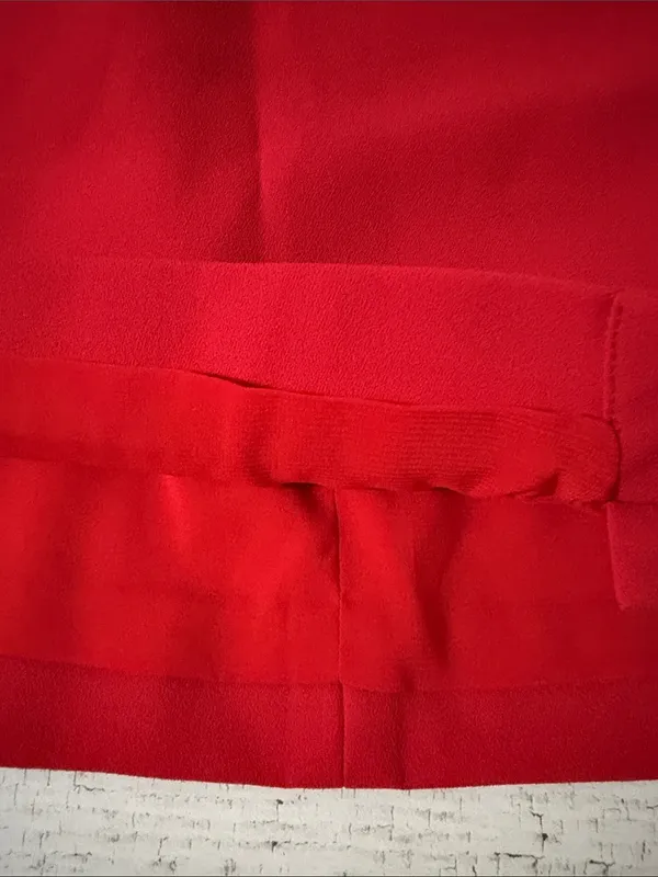 Alice + Olivia Red Asymmetrical Wrap Mini Skirt Poppy Red - Image 10