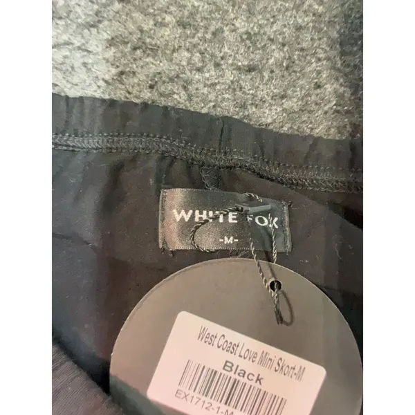 White Fox West Coast Love Mini Skort Black Size M Stretch Cotton Y2K - Image 4