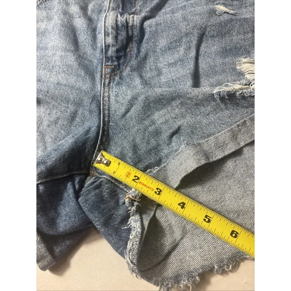 Aeropostale Mom Shorts Size 14 Light Blue‎ Ripped Distressed Cuffed Shorts - Image 6