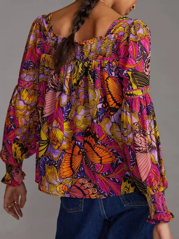 Anthropologie Alexandra Farmer Puff-Sleeved Blouse Top Size XS - Image 2
